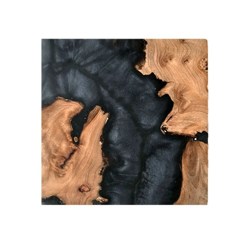 Wooden Kung Fu tea coasters in green and black colours with round and square shapes