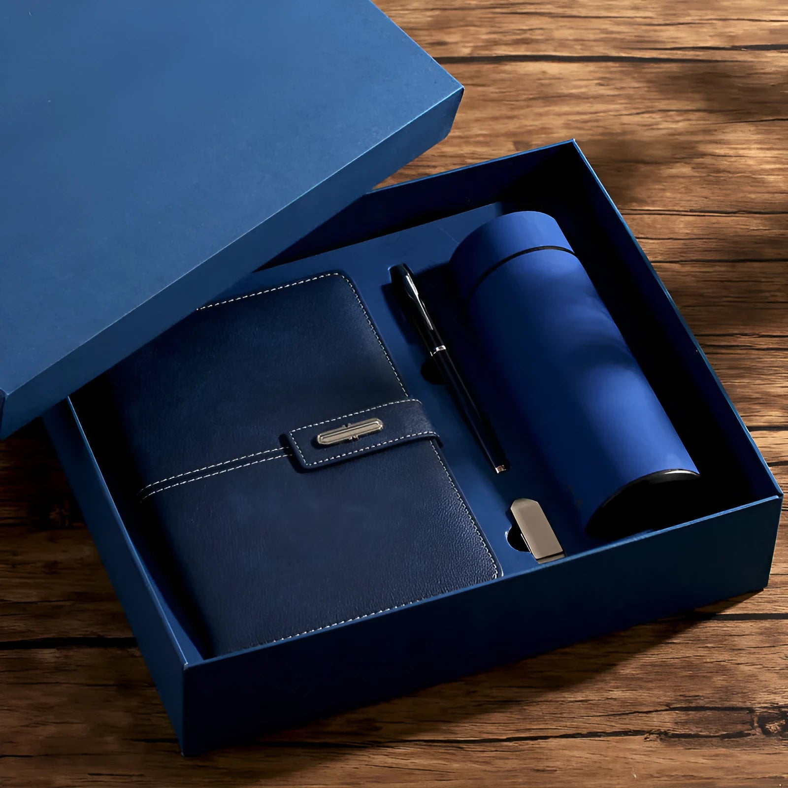 Custom A5 notebook with PU leather cover in six colour options including Business Black and Charm Red