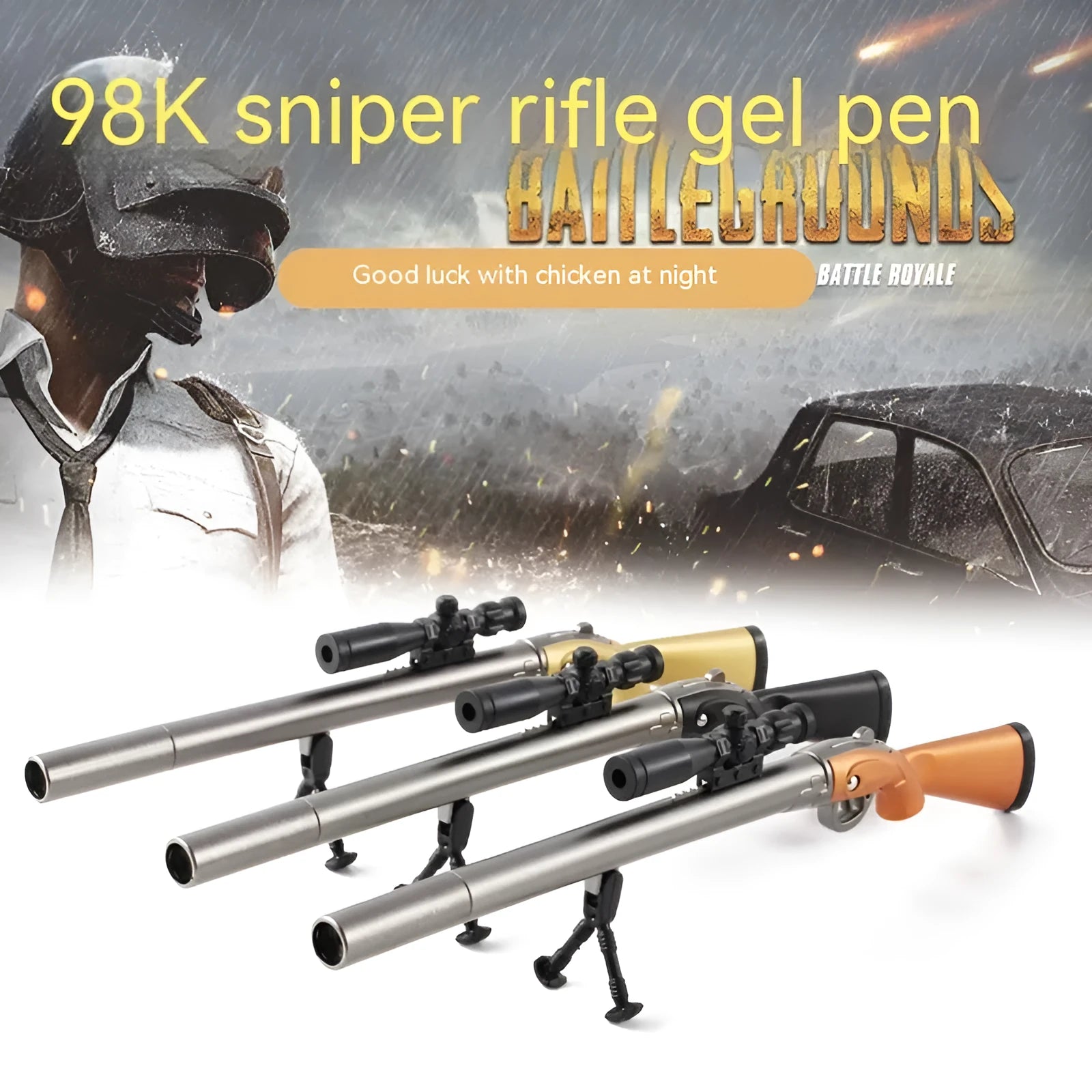 Chicken 98K Sniper Rifle creative modeling gel pen with plastic construction and 0.5mm tip