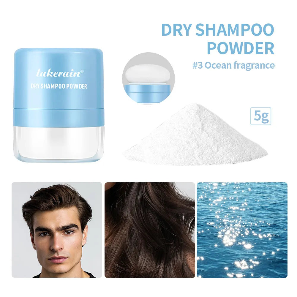 Hair dry cleaning powder sachet with disposable sponge applicator for oily bangs