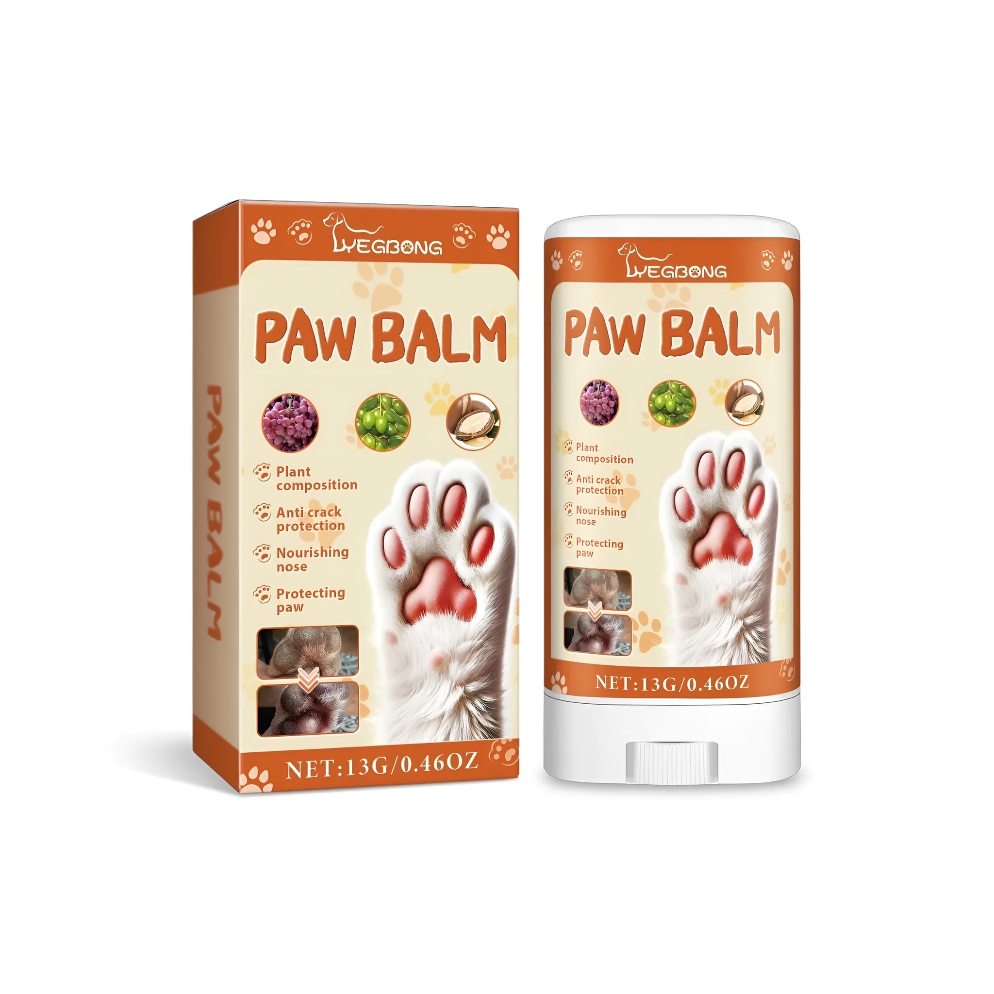 13g aluminium tube of pet claw protection cream for anti-cracking paw care
