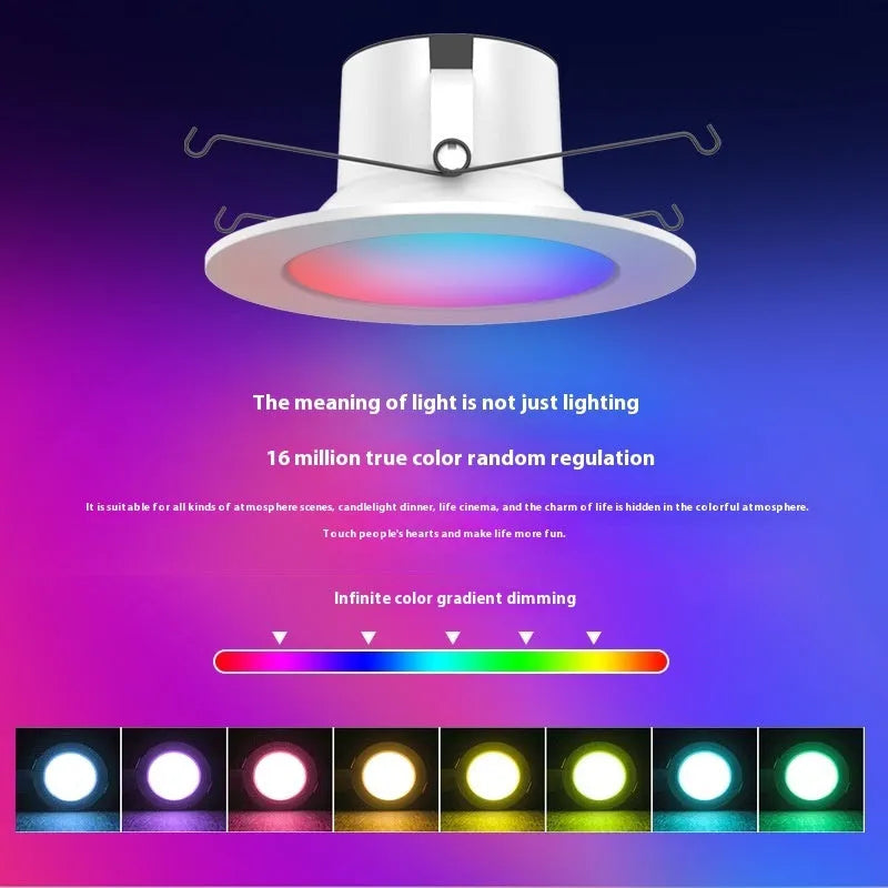 Smart WiFi Bluetooth RGBW remote control colour changing ceiling lamp with E26 holder