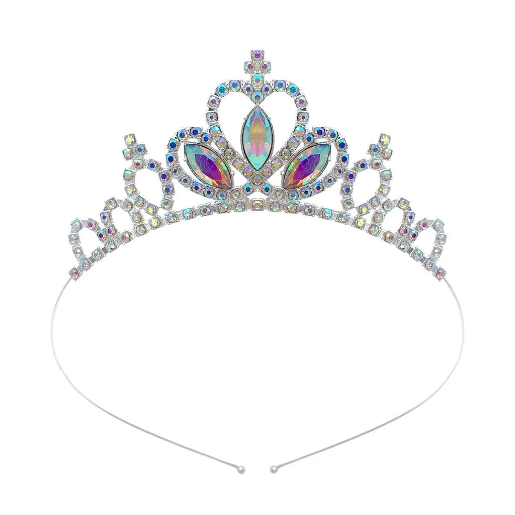 Girls alloy princess crown with electroplated finish in gold and silver colour options