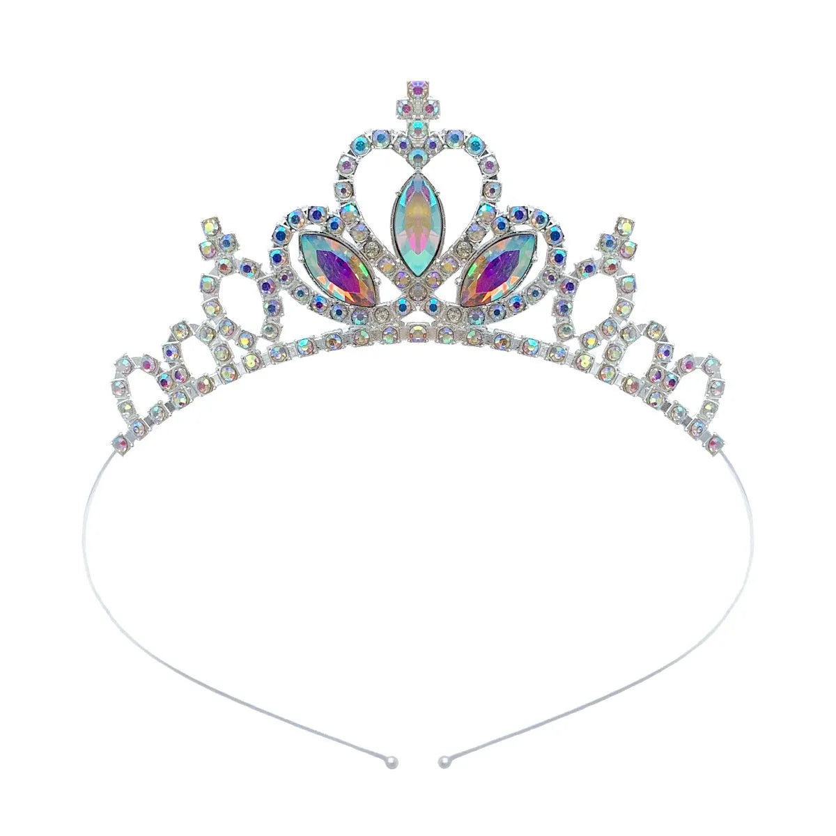 Girls alloy princess crown with electroplated finish in gold and silver colour options
