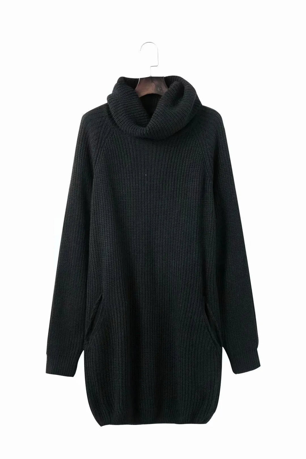 Women's lapel neck sweater in light apricot with a loose slimming fit and a chest pocket.