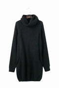 Women's lapel neck sweater in light apricot with a loose slimming fit and a chest pocket.
