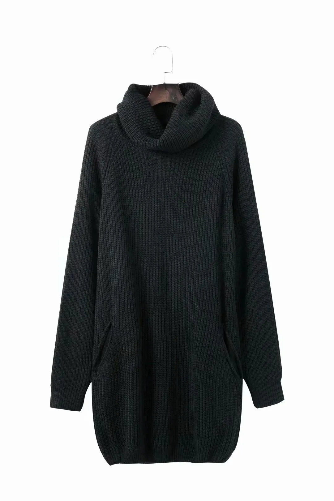 Women's lapel neck sweater in light apricot with a loose slimming fit and a chest pocket.