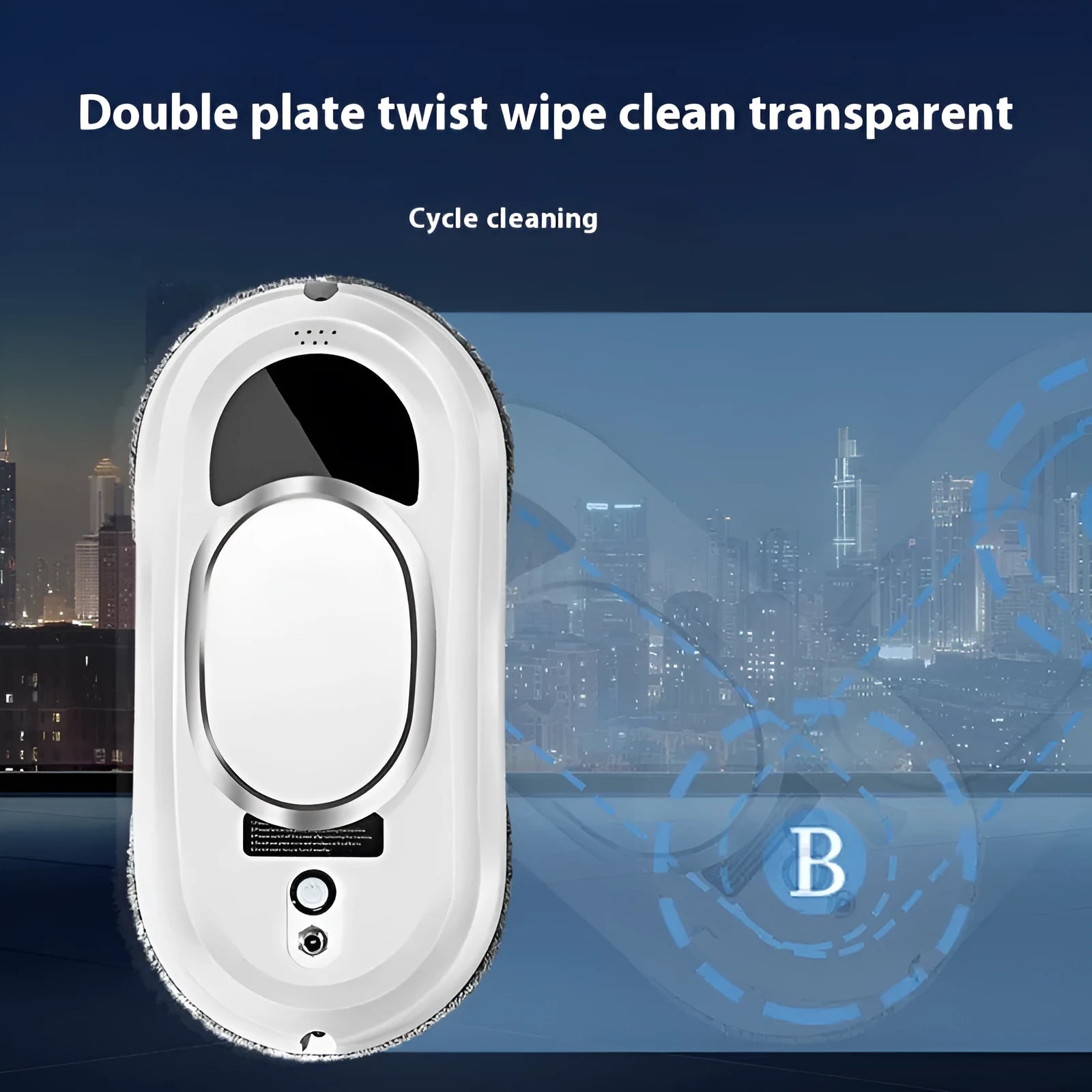 White automatic high altitude cleaning machine with remote control and cleaning cloths