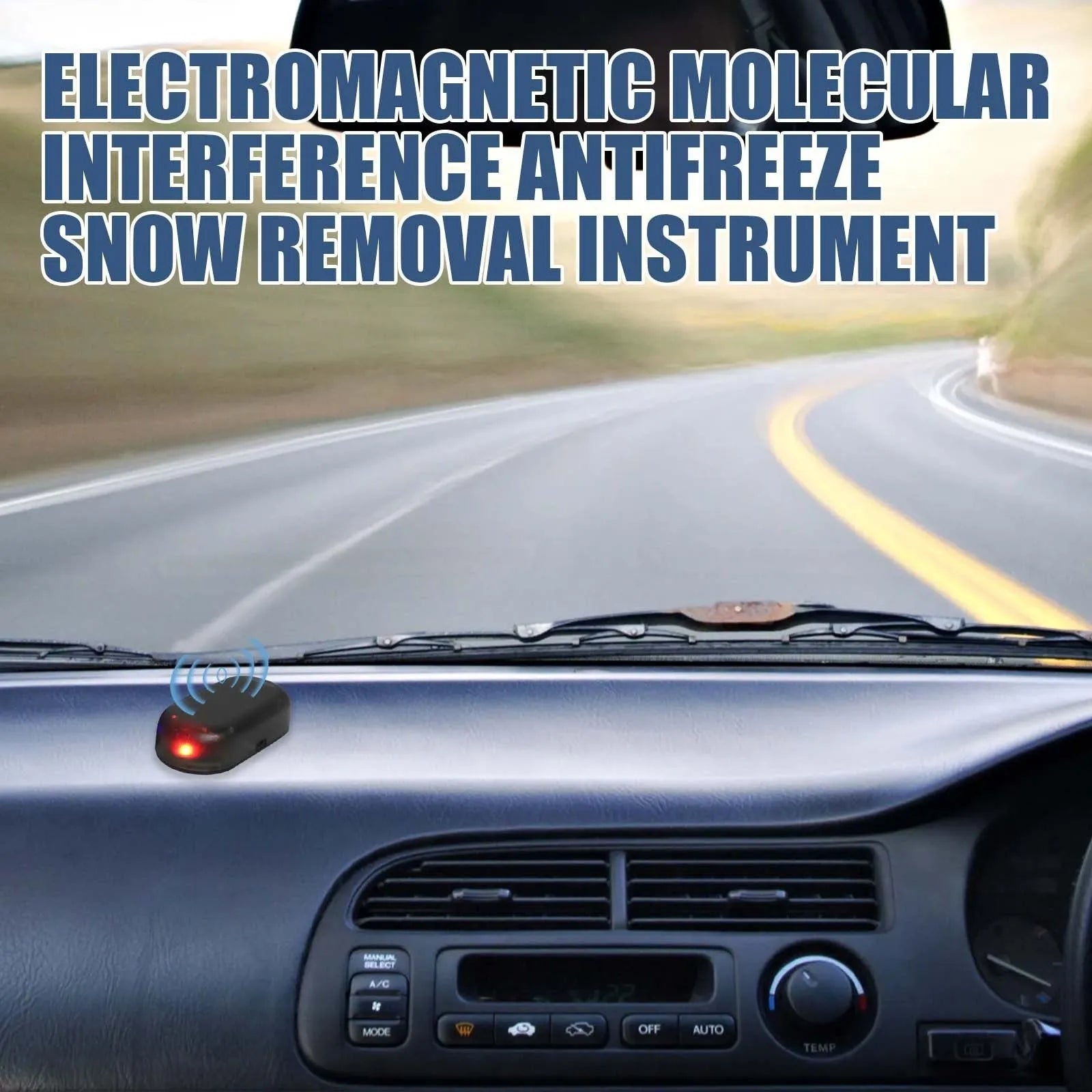 Black special glass car de-icer tool for winter ice and snow removal measuring 5cm long