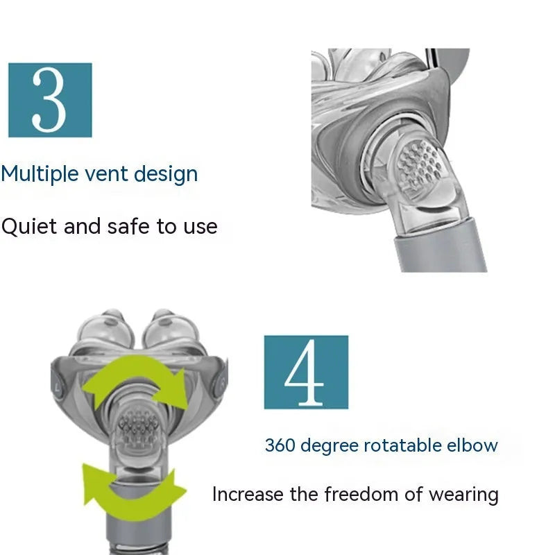 Ventilator nasal pillow mask set with silicone cushion and plastic headband for respiratory therapy