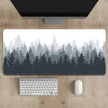 Chinese ink painting pattern mouse pad on wooden desk with natural rubber non-slip base
