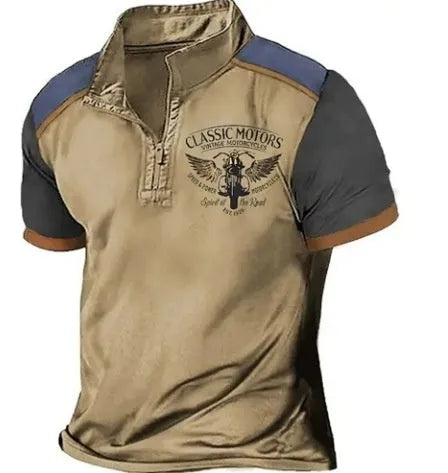 Loose fit golf polo shirt in bird eye cloth polyester fabric with digital printing