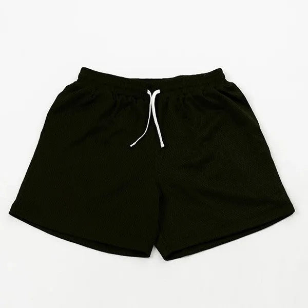 Men's solid-colour mesh quick-drying shorts in chemical fibre fabric for summer sports