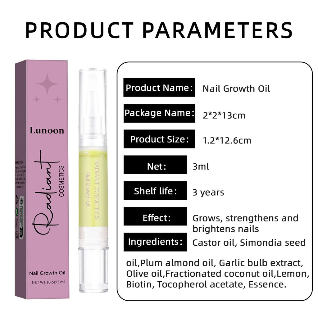 3ml nail growth treatment oil bottle for moisturising and promoting natural nail growth