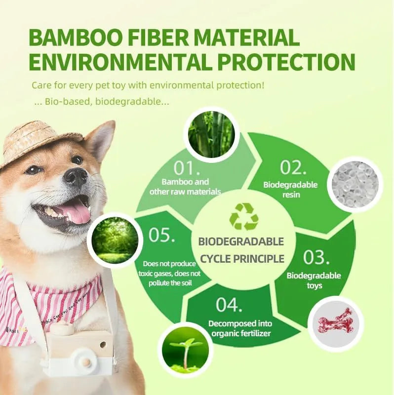 Green and white camouflage patterned natural rubber bone-shaped dog chew toy for large dogs on a wooden floor.