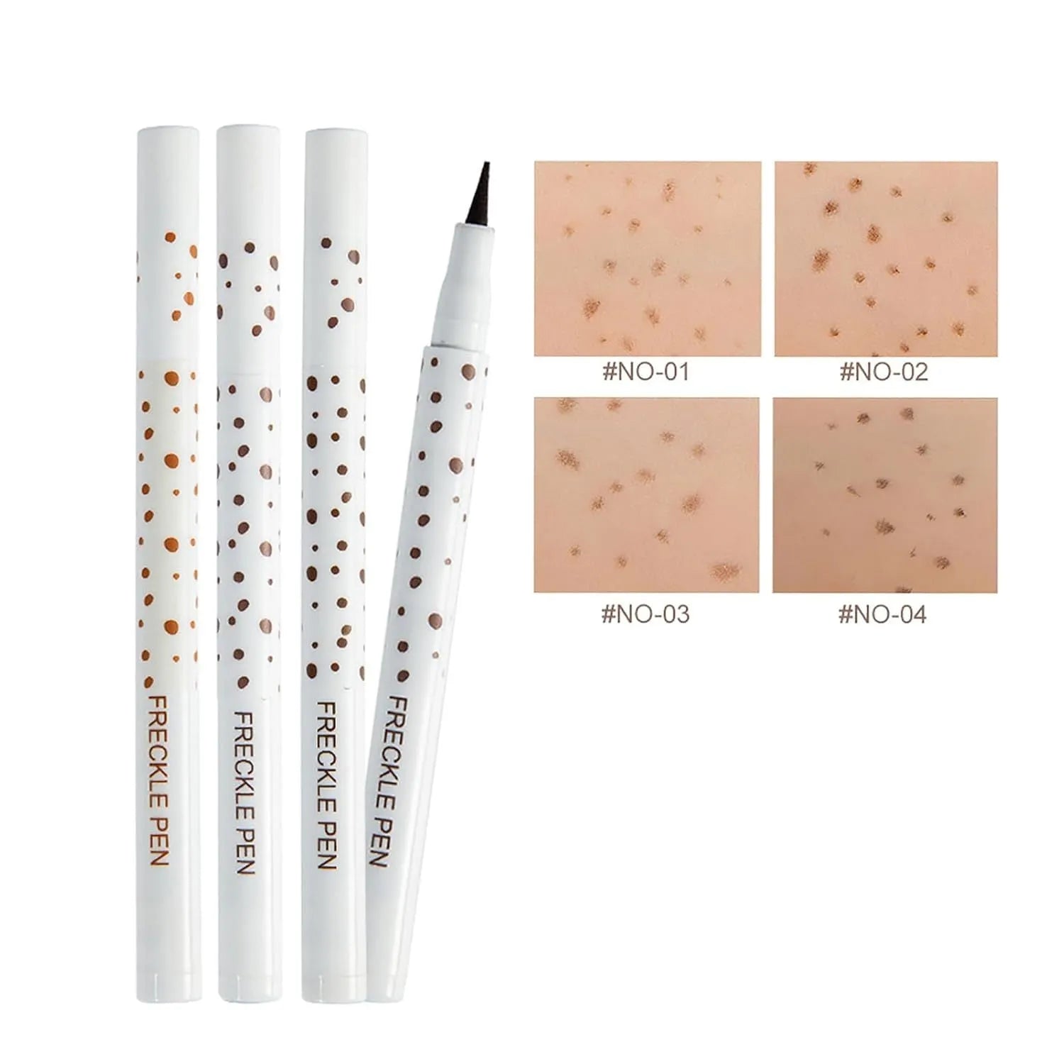 Dark brown waterproof freckle pen with precision tip for natural-looking face and body makeup.
