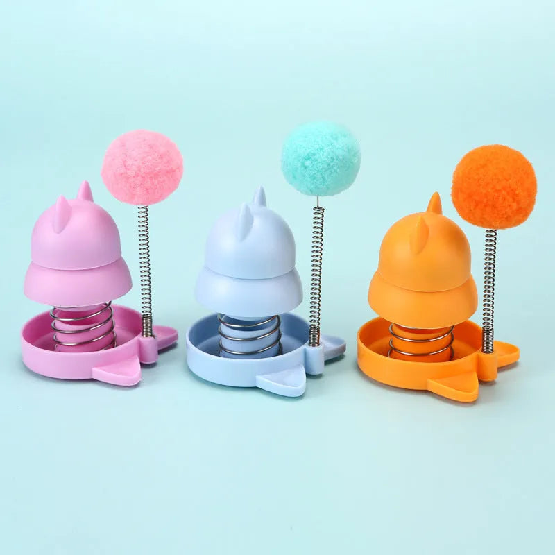 Lucky Cat mint ball toy in blue, orange, or pink colours with textured surface for teeth grinding.