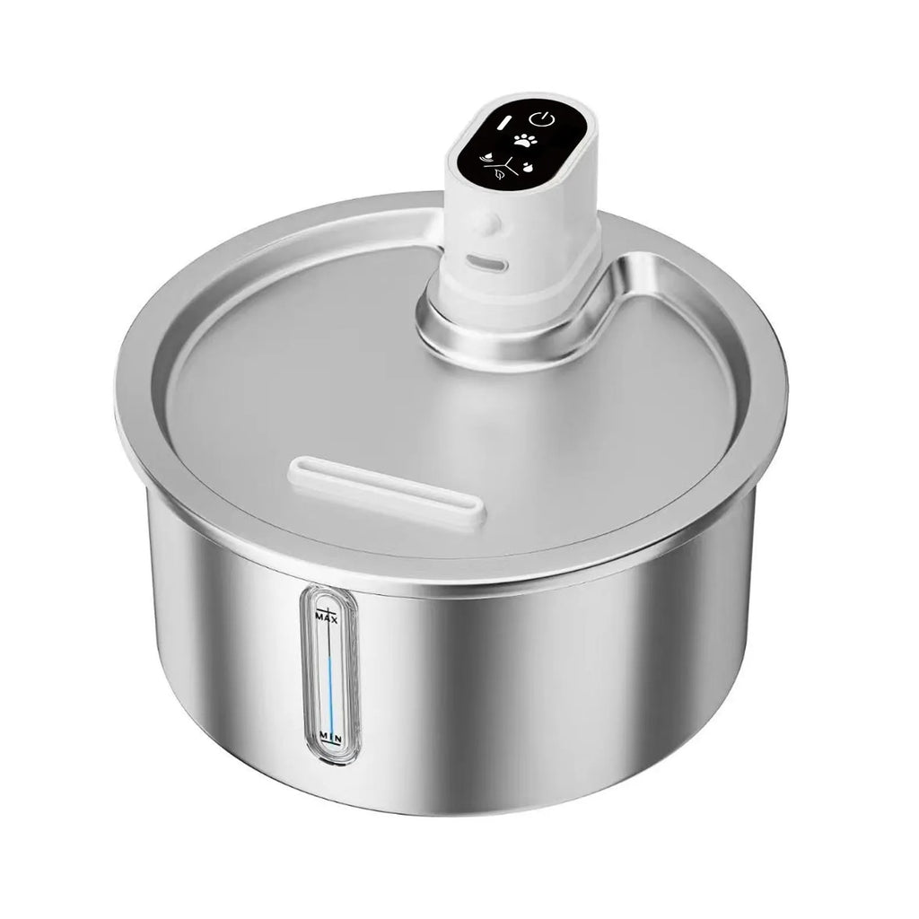 Stainless steel constant temperature pet water fountain with heating control base
