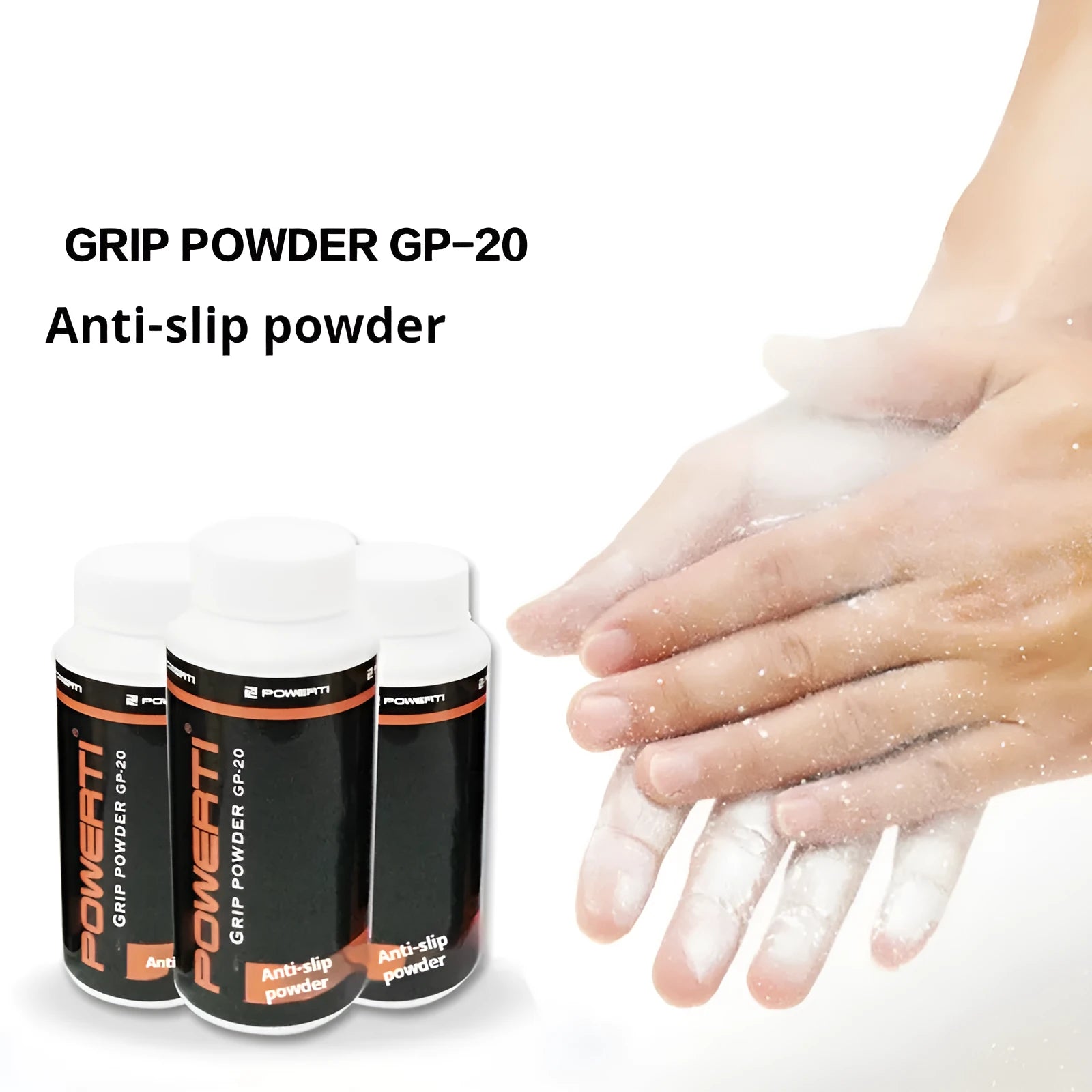 White magnesium carbonate sports anti-slip powder in a container for badminton and gym use.