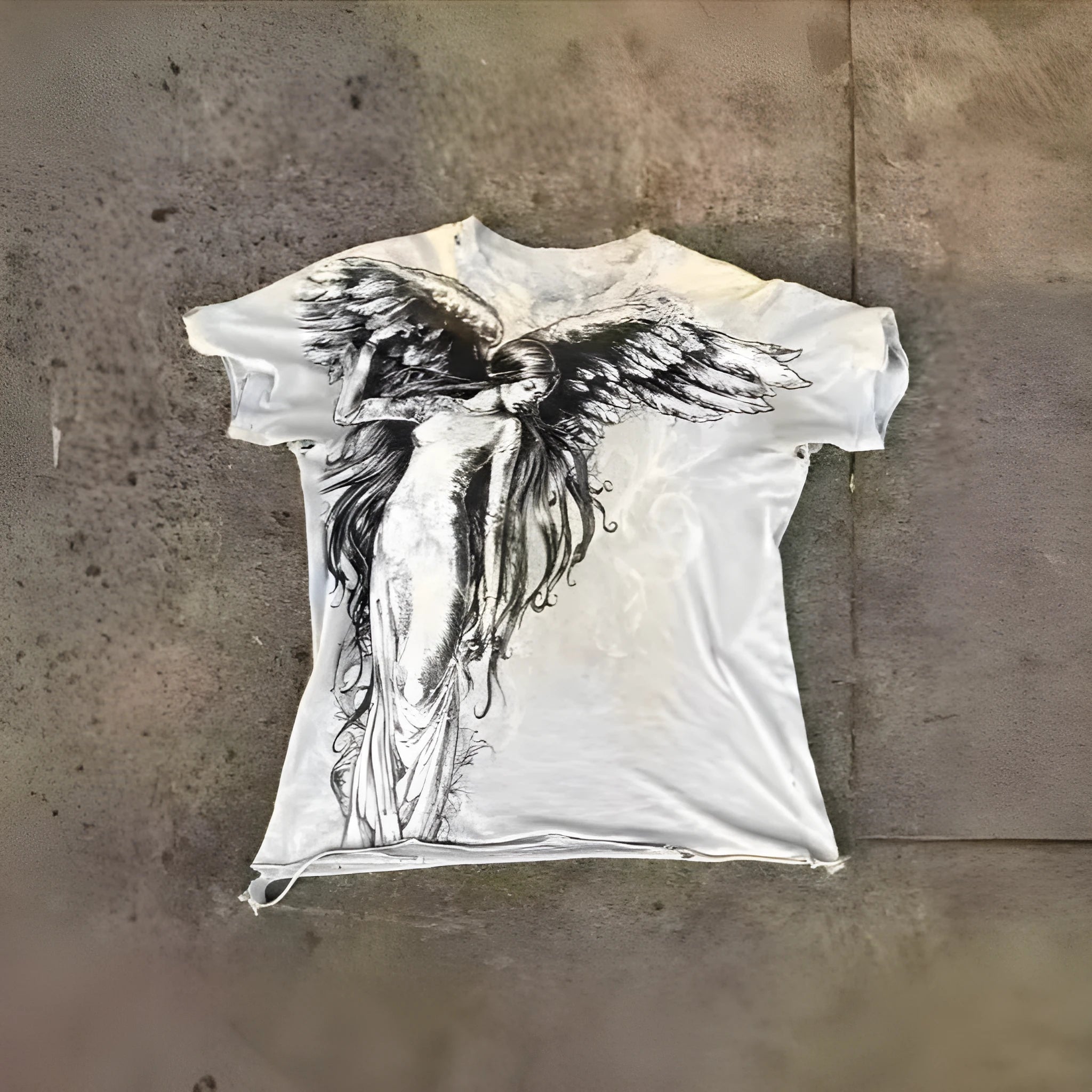 Men's gothic short sleeve graphic tee with cartoon pattern in colour HQ929
