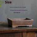 Purple sand rectangular bonsai planter with firewood burning texture for pine and cypress cultivation