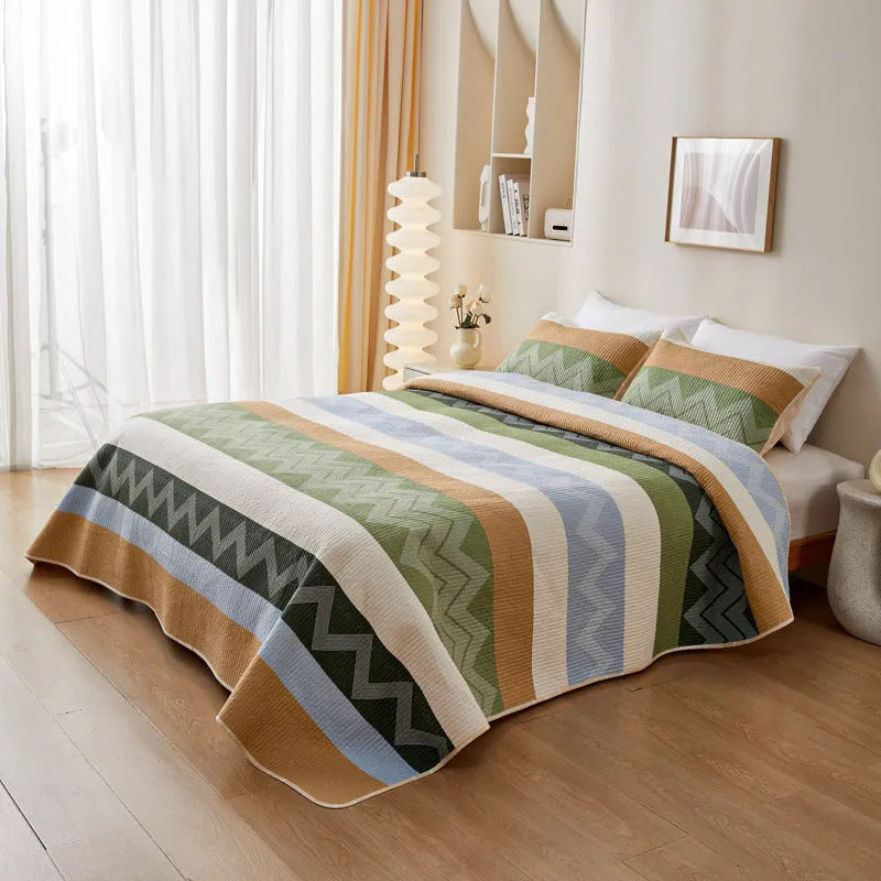 Cotton printed bed sheet three-piece set in modern simplicity style for 2.2 metre beds