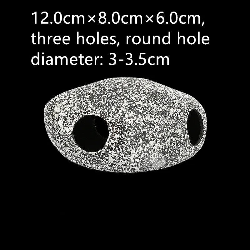 Houyi ceramic aquarium and pond decorative stone in S, M, L or XL, supplied as a cichlid tin