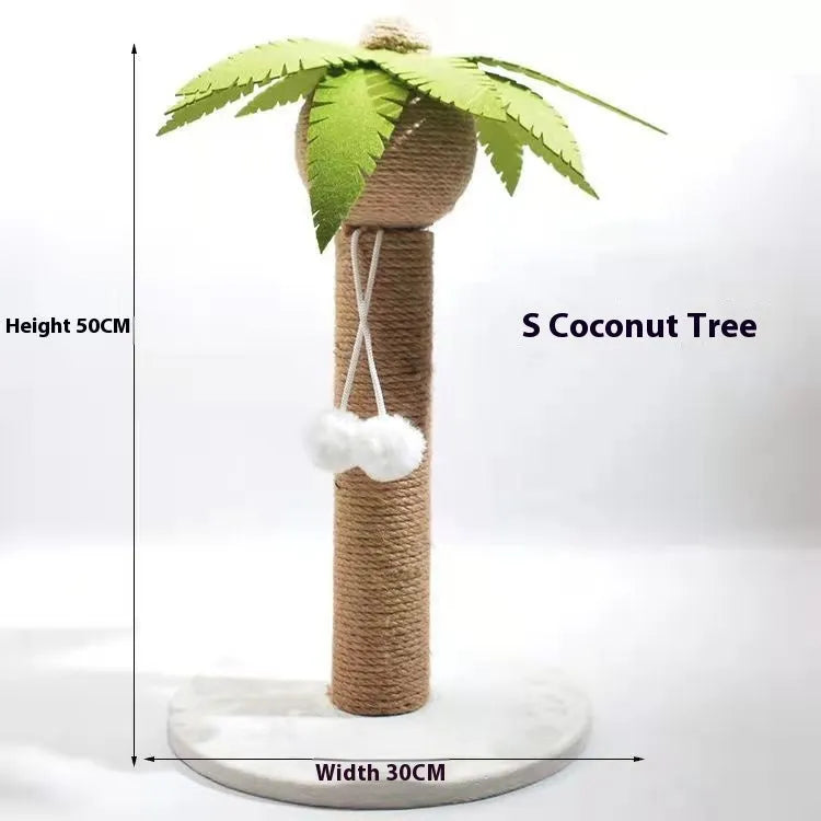 Cactus-shaped cat scratching climbing pole with sisal rope wrapping for claw maintenance