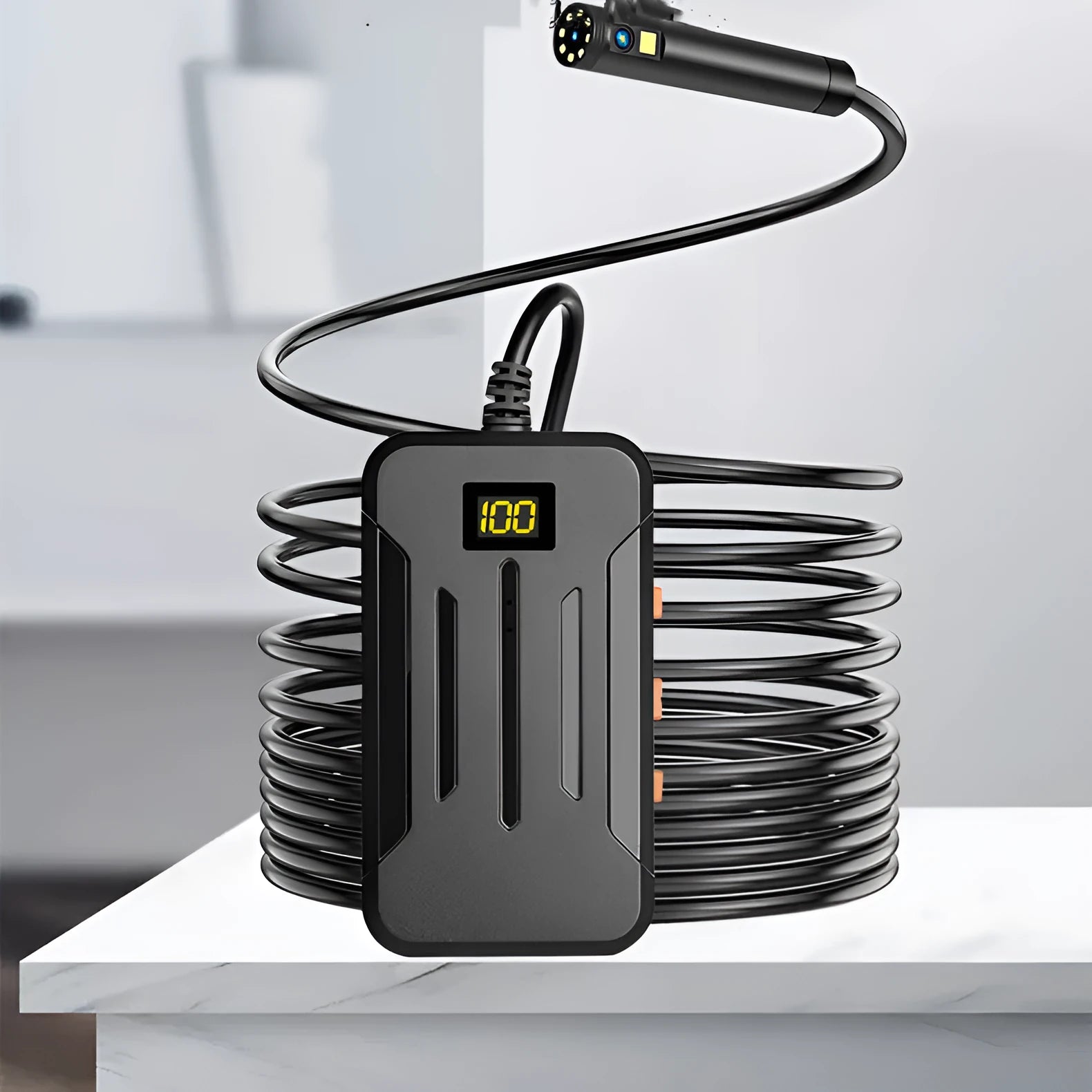 Wireless dual lens endoscope with 5.5mm and 8mm waterproof probes and accessories