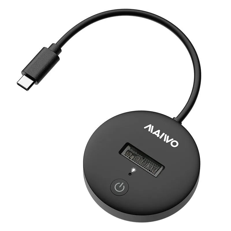 Black external solid state drive enclosure with Type-C cable for NVMe M.2 SSD conversion