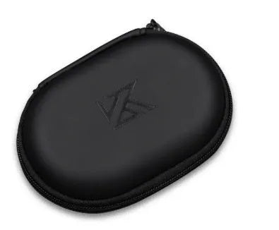 Black oval leather earphone storage case for EDX PRO and compatible headphone models