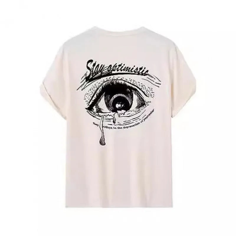 Men's printed streetwear sports t-shirt in polyester flat mop cloth fabric with digital pattern