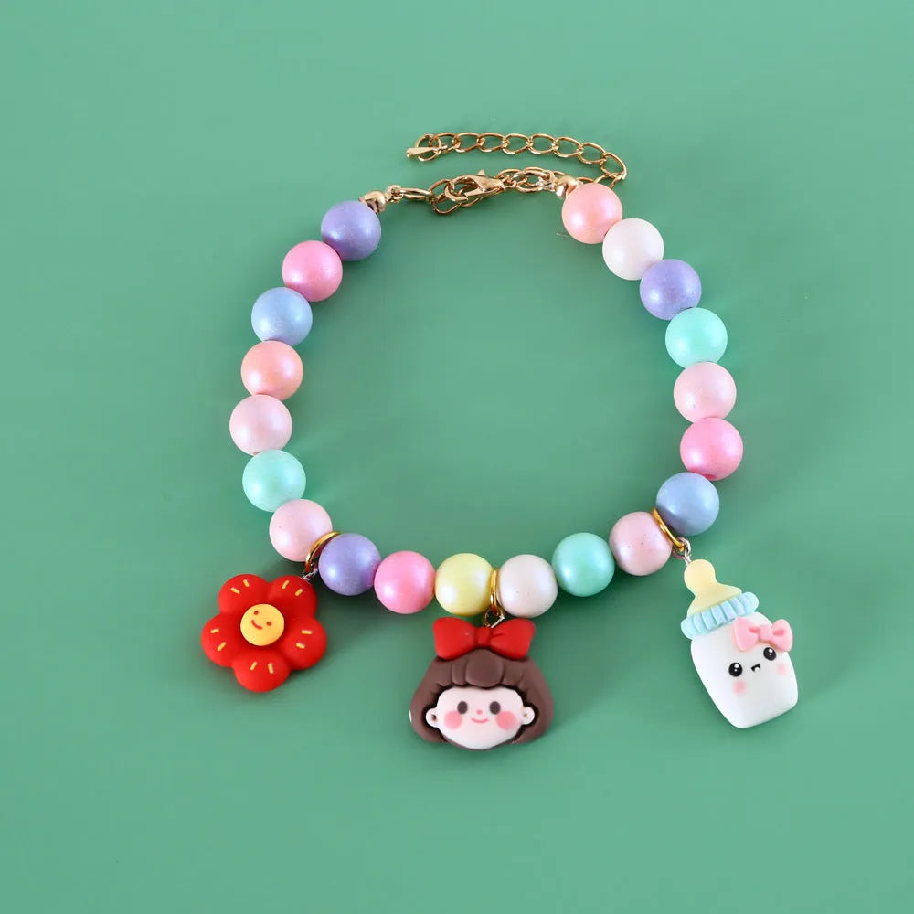 Adjustable pet headdress collar set in macaron colours with three sizing options