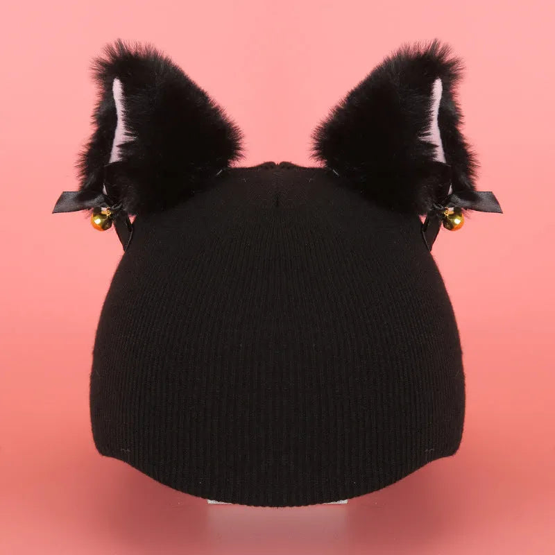 Cartoon character plush fabric helmet ear decoration cover for medium-sized helmets.