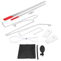 9-piece automotive lockout tool set showing air pump wedge, plastic wedges, hooks, and crowbars