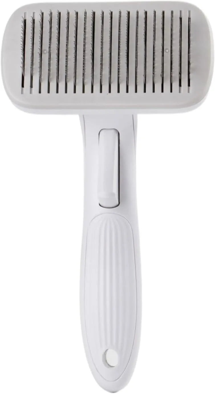 Automatic pet hair removal comb with needle brush system in blue colour option