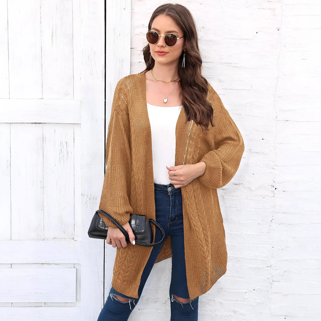 Women's loose acrylic sweater coat in free size with five colour options