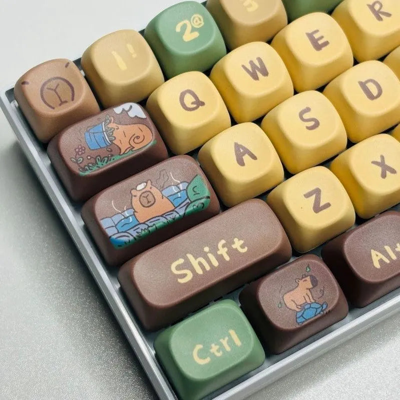 Capabala 130-key ABS plastic mechanical keyboard keycap set shown in a pile, MOA profile.