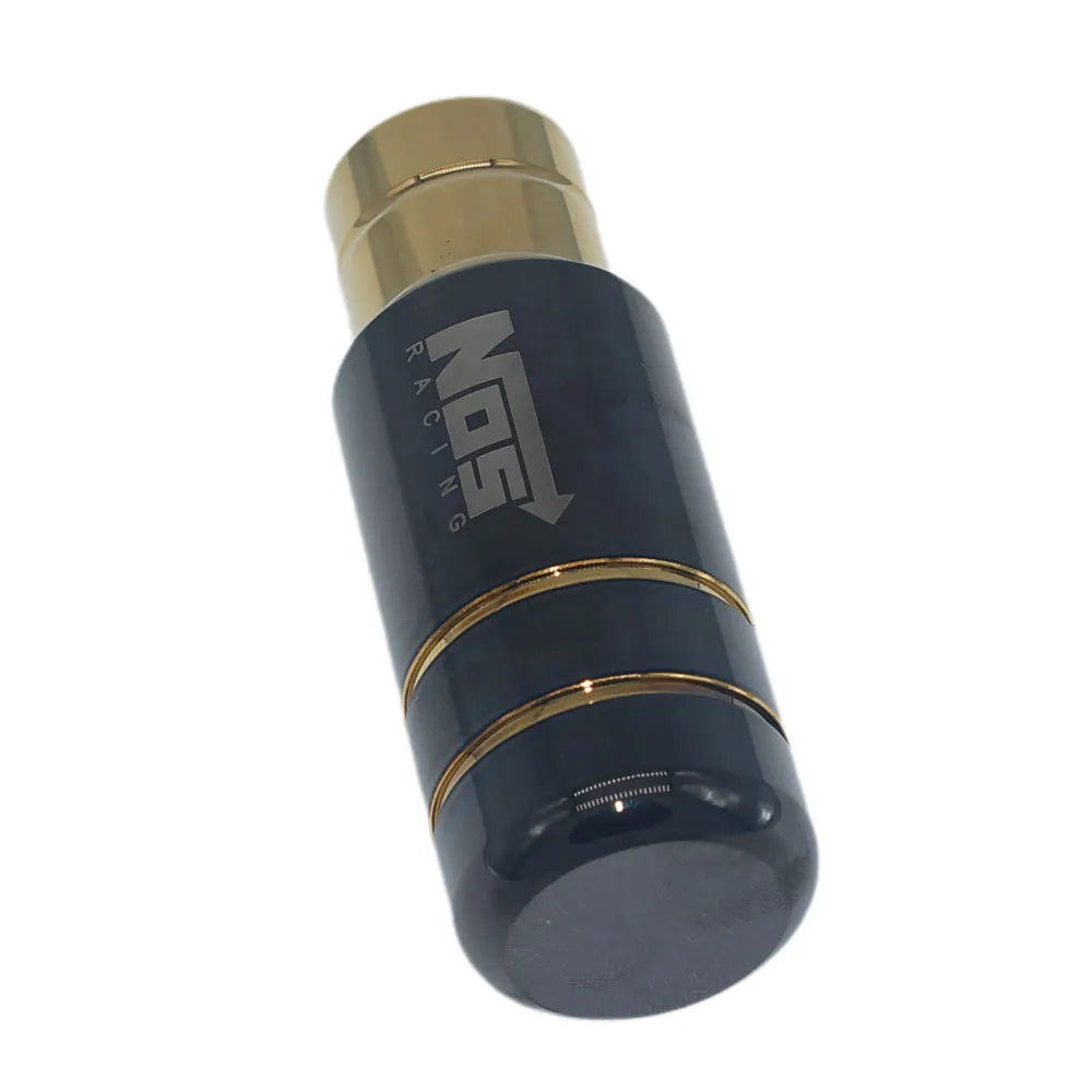 Roasted blue aluminium alloy car gear shift head with three black rubber installation sleeves