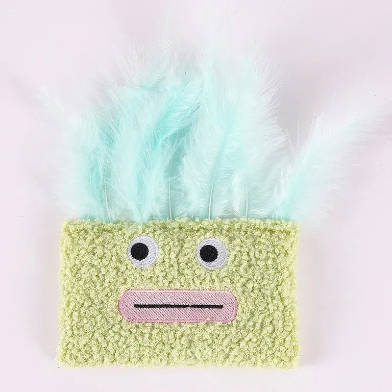 Big mouth explosion head shaped catnip plush toy in four colour options for cats