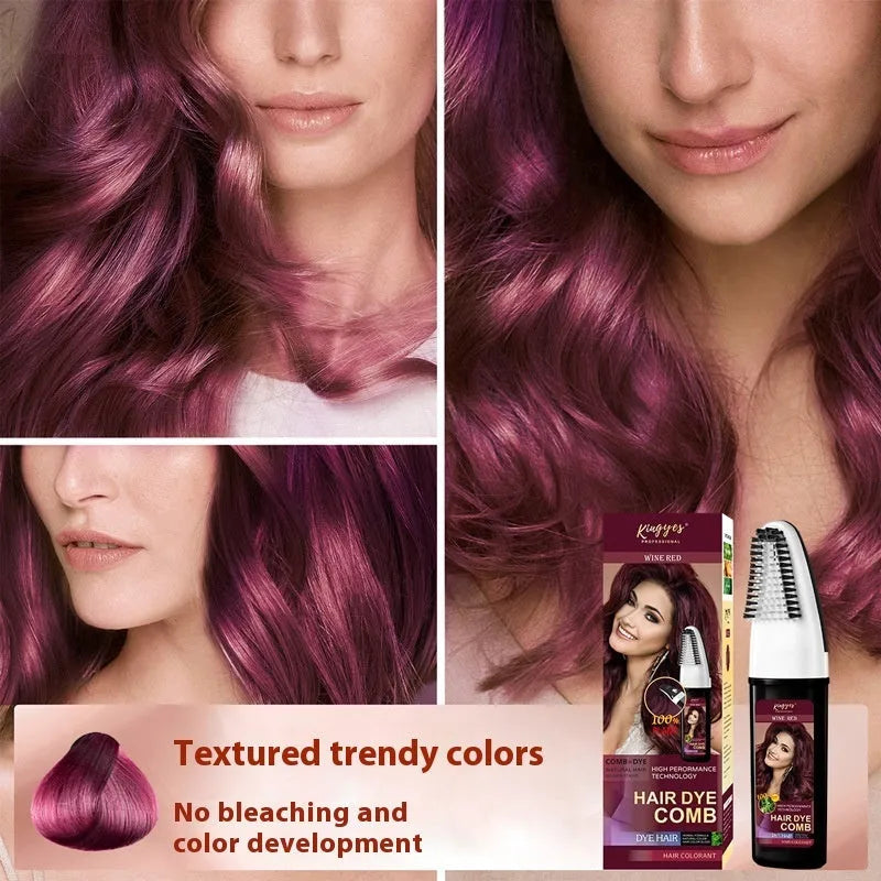 200ml bottle of permanent hair dye with an easy colouring comb in brown, dark brown or wine red
