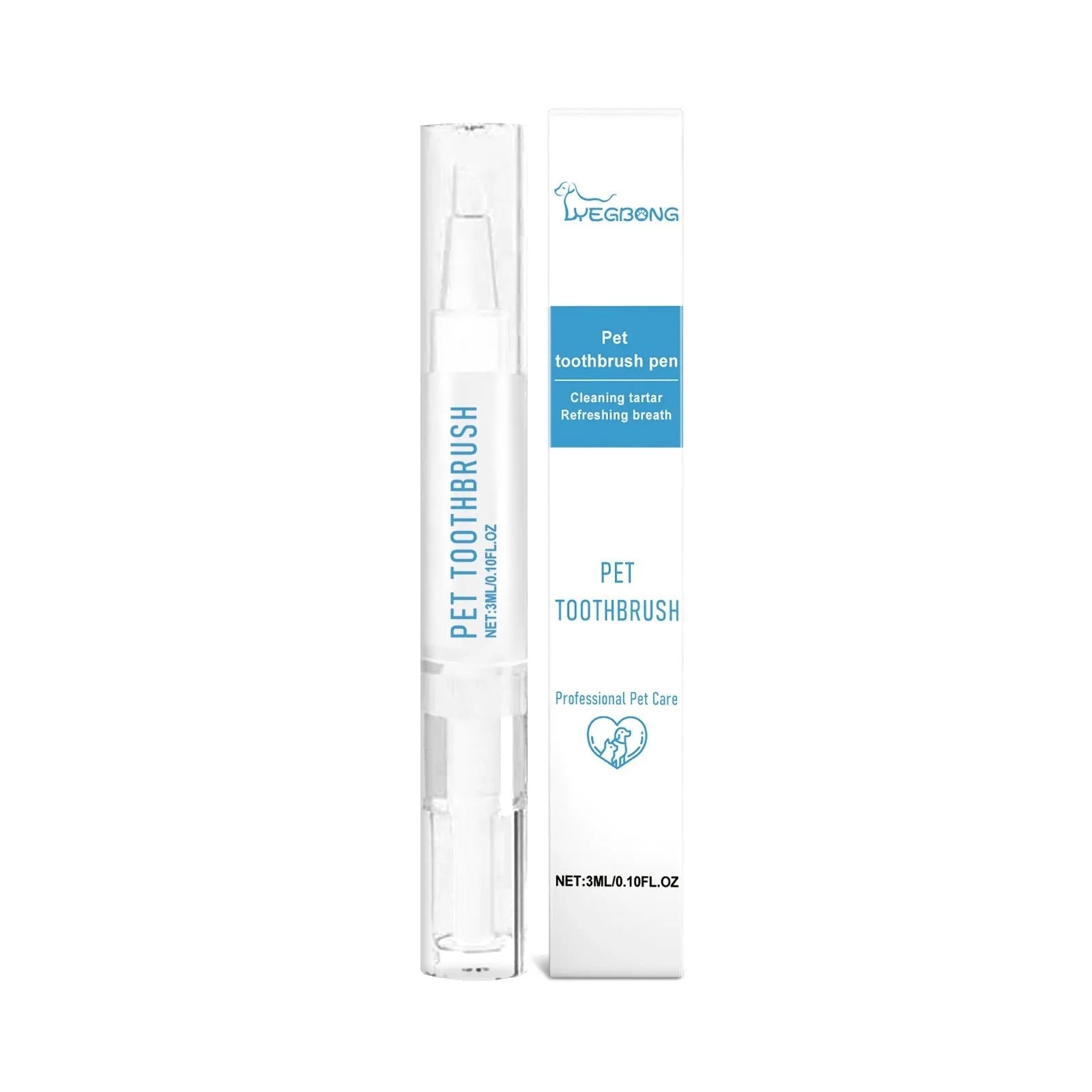 Soft Breath Care pet toothbrush pen with 3ml toothpaste for dogs and cats