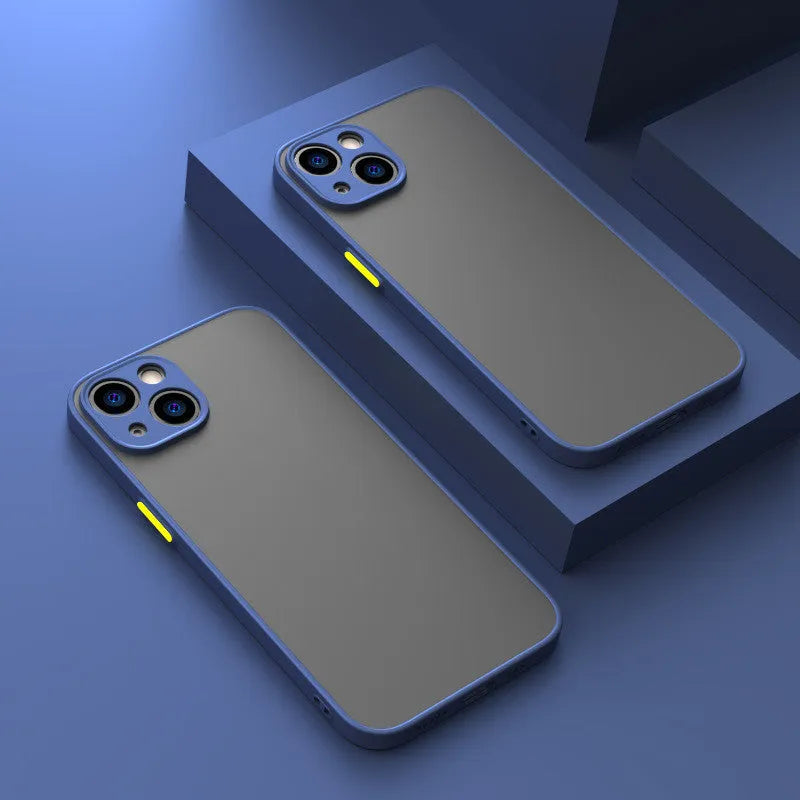 Frosted hard iPhone case with full lens protection in dark night green colour