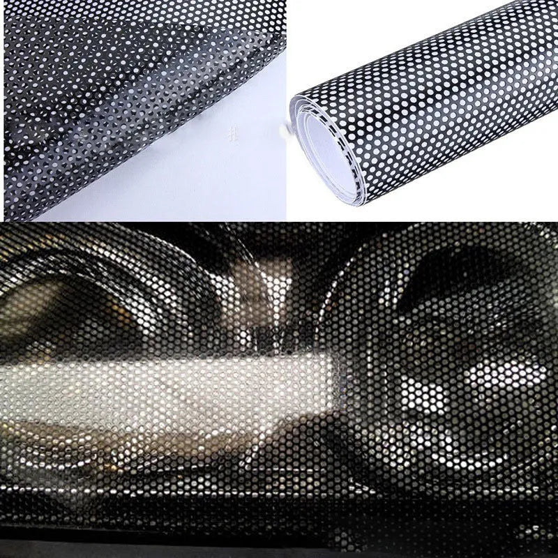 Perforated automotive colour change vinyl film sheet measuring 30 by 106 centimetres