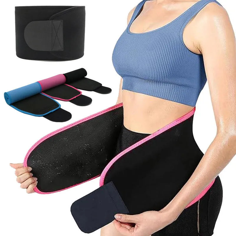 Neoprene lumbar support belt in black colour showing adjustable waist strap for sports and fitness activities