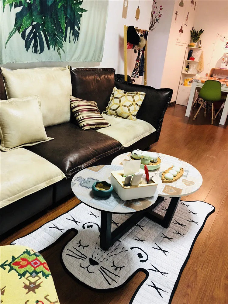 White tiger cotton baby play mat, 130x190cm or 100x140cm, 0.5cm thick, for living room floor play