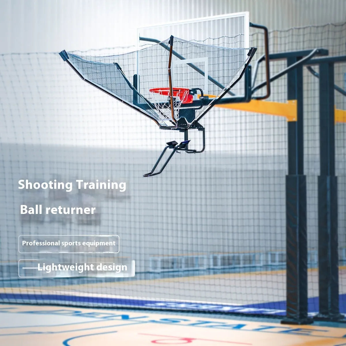 Automatic basketball return training machine for shooting practice with cowhide and iron construction