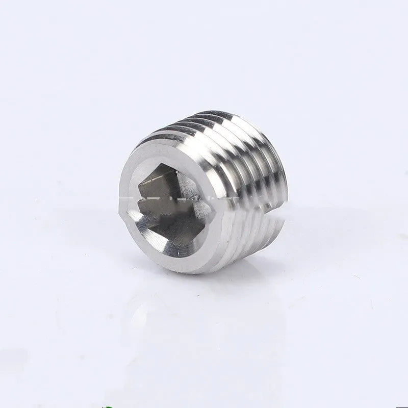 Stainless steel bulkhead hexagonal pipe plug with 3/8 inch thread specification