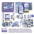 Creative A6 journal gift set with grid notebook, cards, paper photo frames, stickers, and stationery in retro plaid design