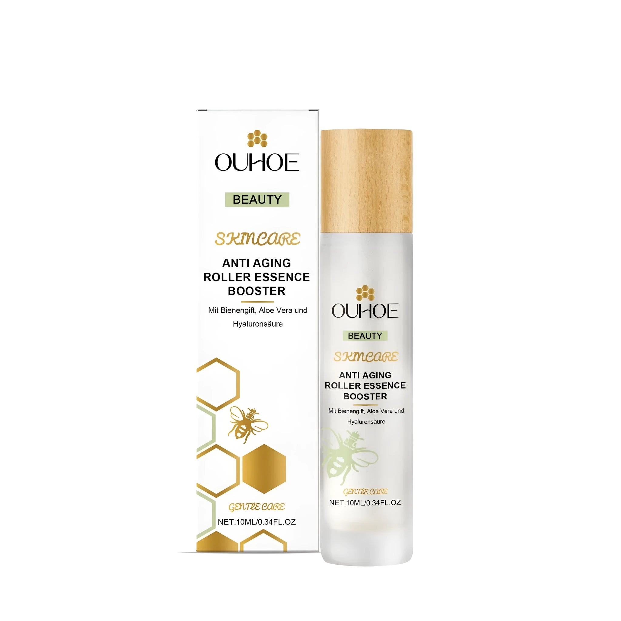 A 10ml anti-aging evening ball for facial massage with bee venom and hyaluronic acid.